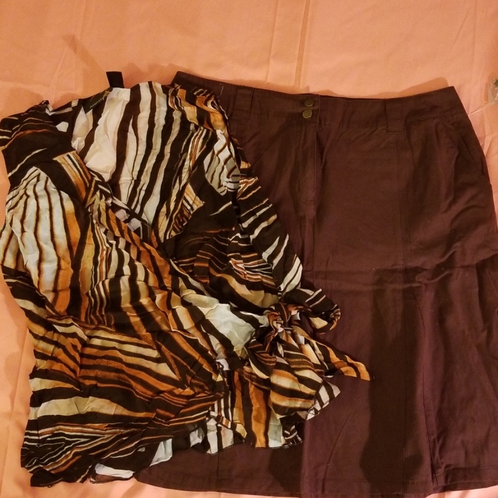 Ashely Stewart Shirt and R skirt